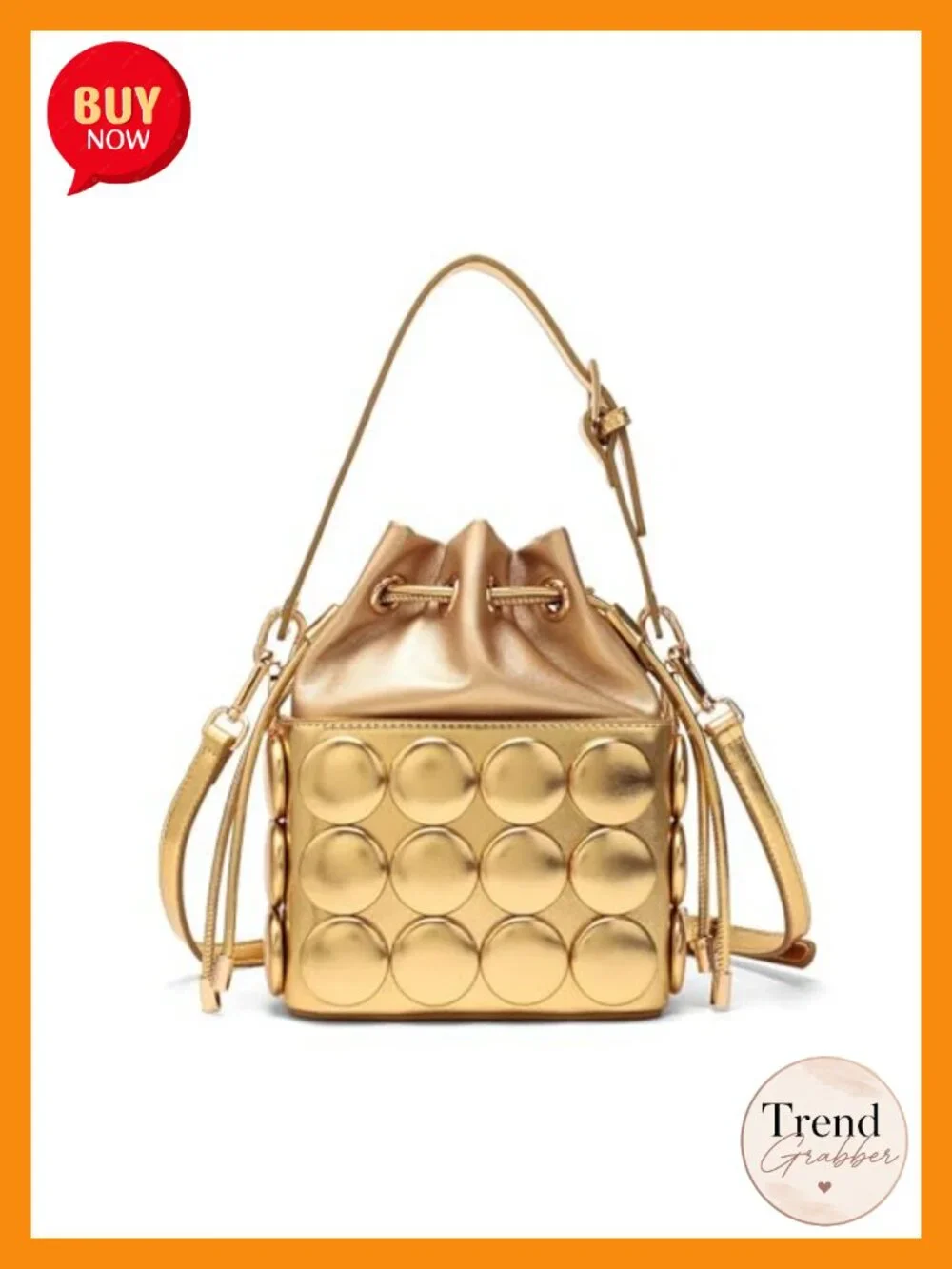 PU Leather Drawstring Bucket Crossbody Purse